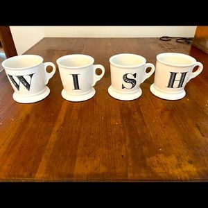 4 Anthropologie initial mugs